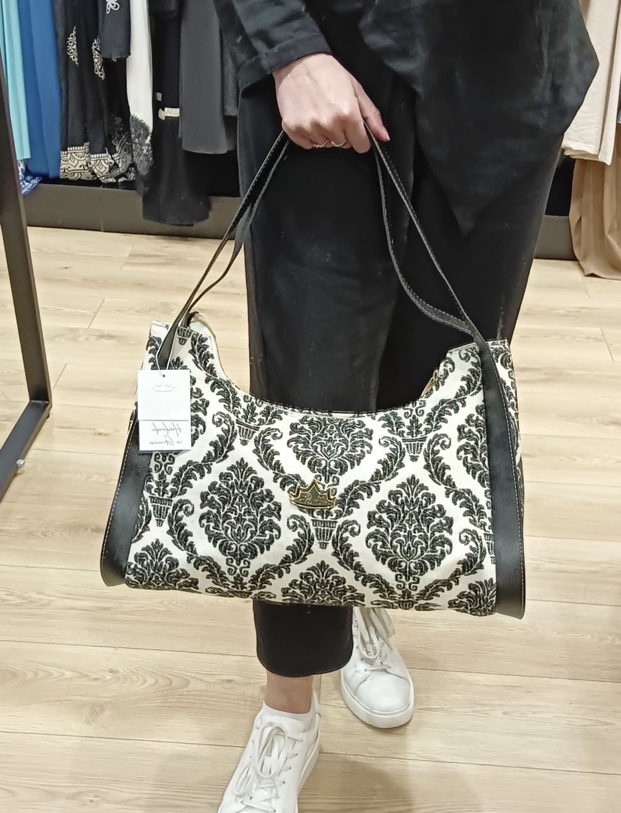 Τσάντα SHOPPER DAMASK GOLD BLACK