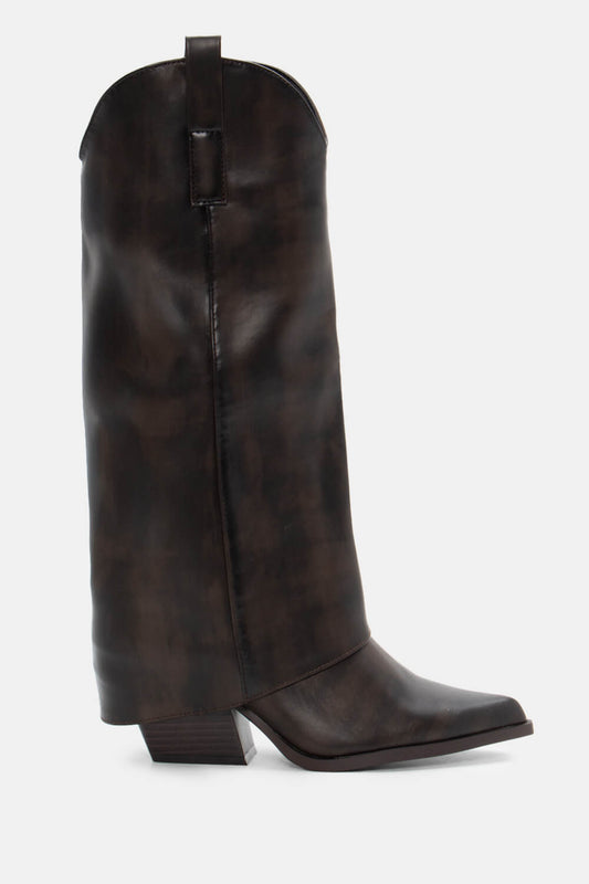 Μπότες Cowboy με Εφέ Αναδιπλούμενης Φάσας