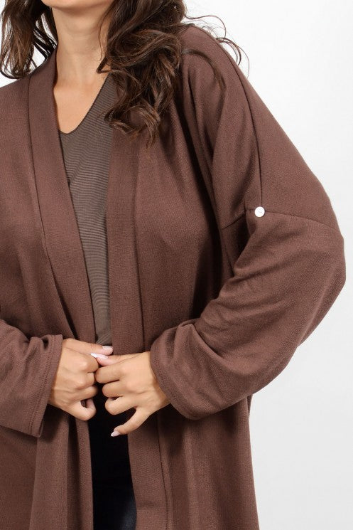 Πλεκτή Ζακέτα Καφέ