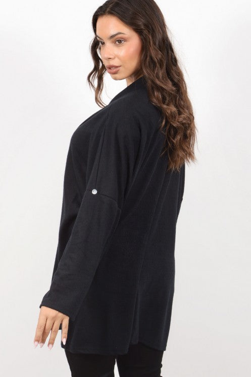 Πλεκτή Ζακέτα Μαύρη