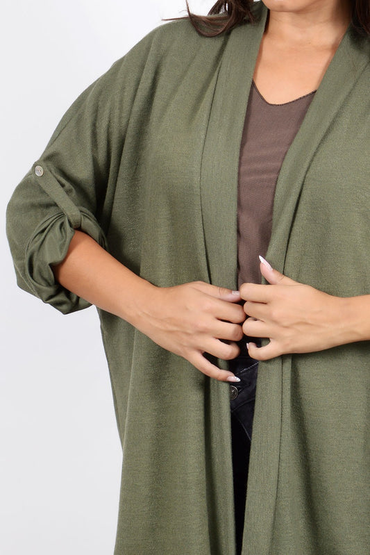 Πλεκτή Ζακέτα Χακί