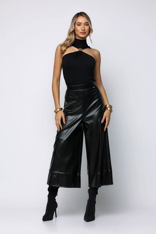 Ζιπ κιλότ eco leather