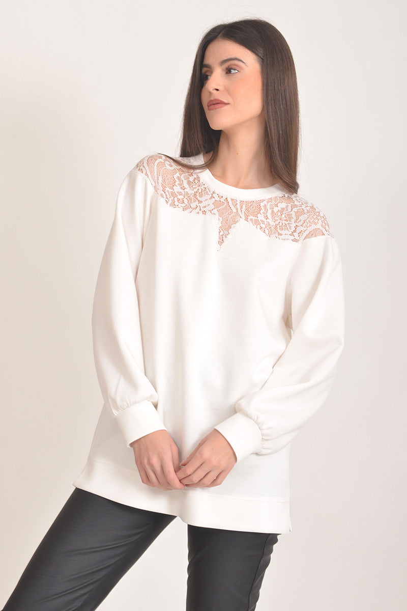 Μπλούζα με δαντέλα