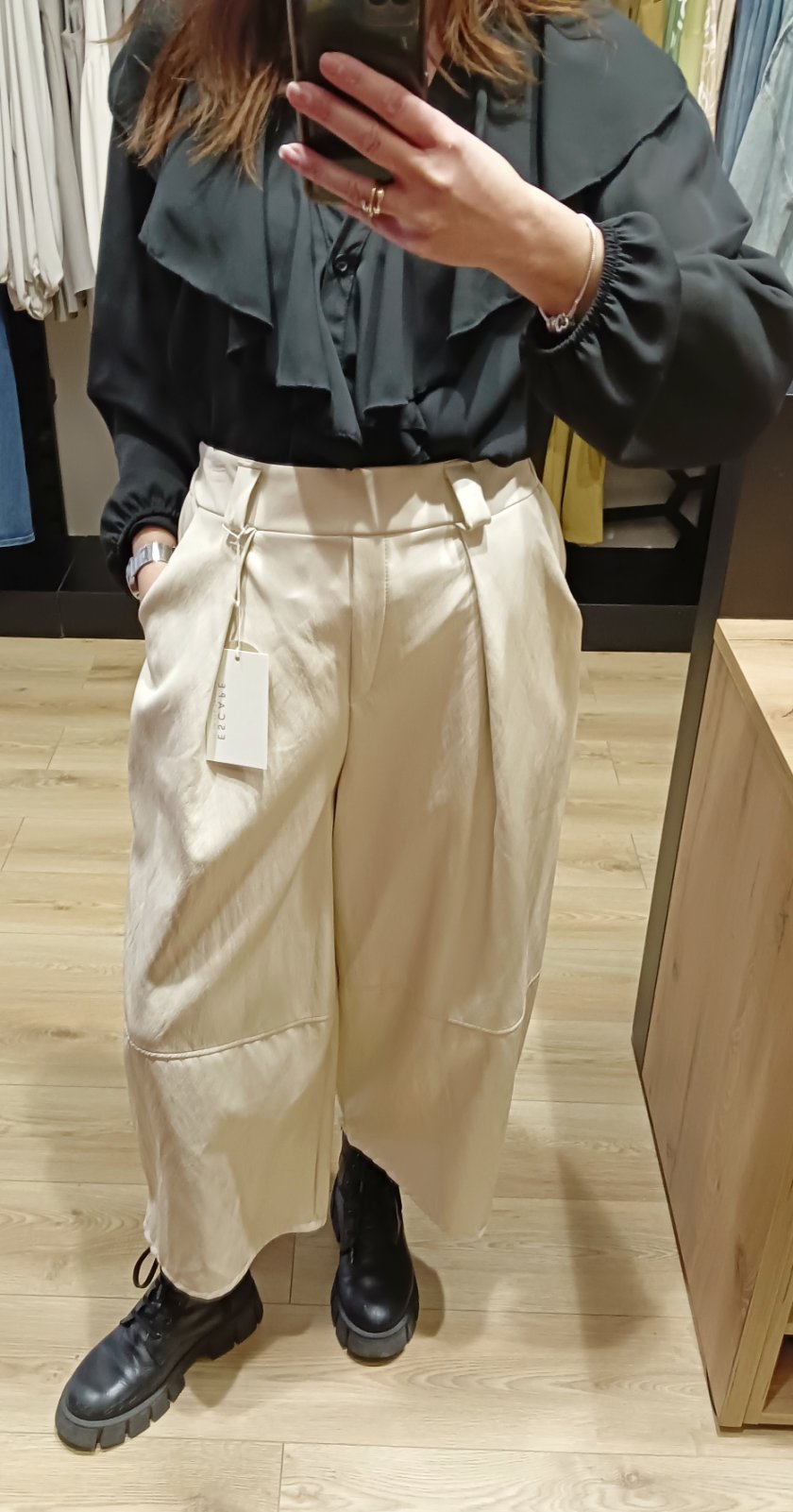 Ζιπ κιλότ με όψη δέρματος