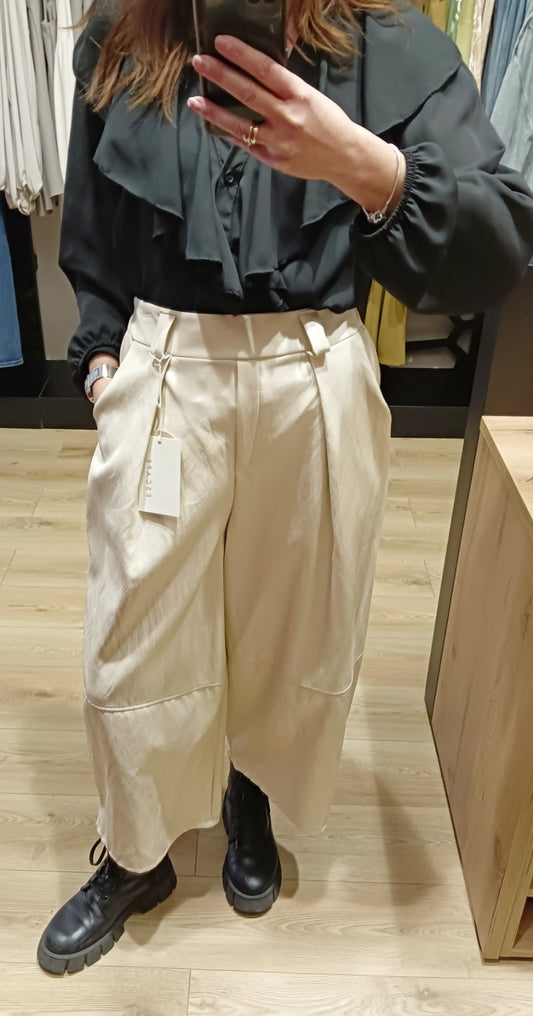 Ζιπ κιλότ με όψη δέρματος