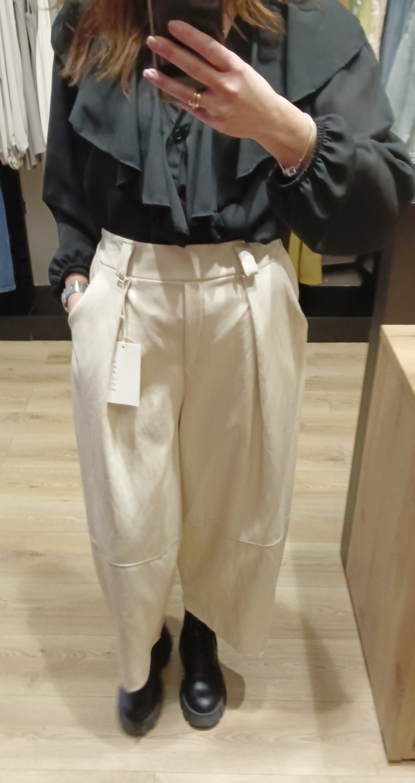 Ζιπ κιλότ με όψη δέρματος