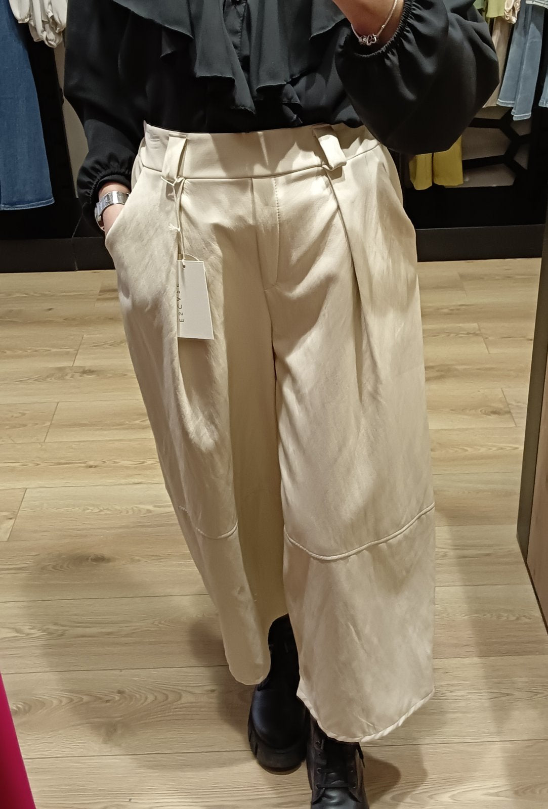 Ζιπ κιλότ με όψη δέρματος