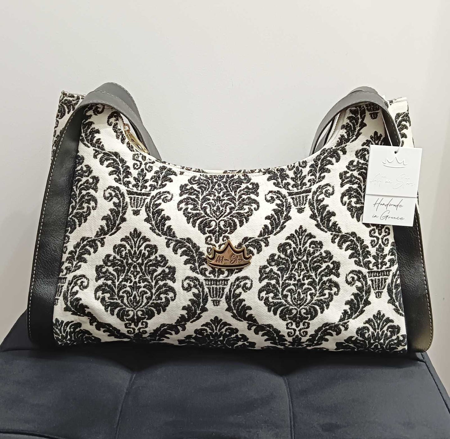Τσάντα SHOPPER DAMASK GOLD BLACK