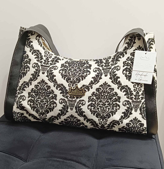 Τσάντα SHOPPER DAMASK GOLD BLACK