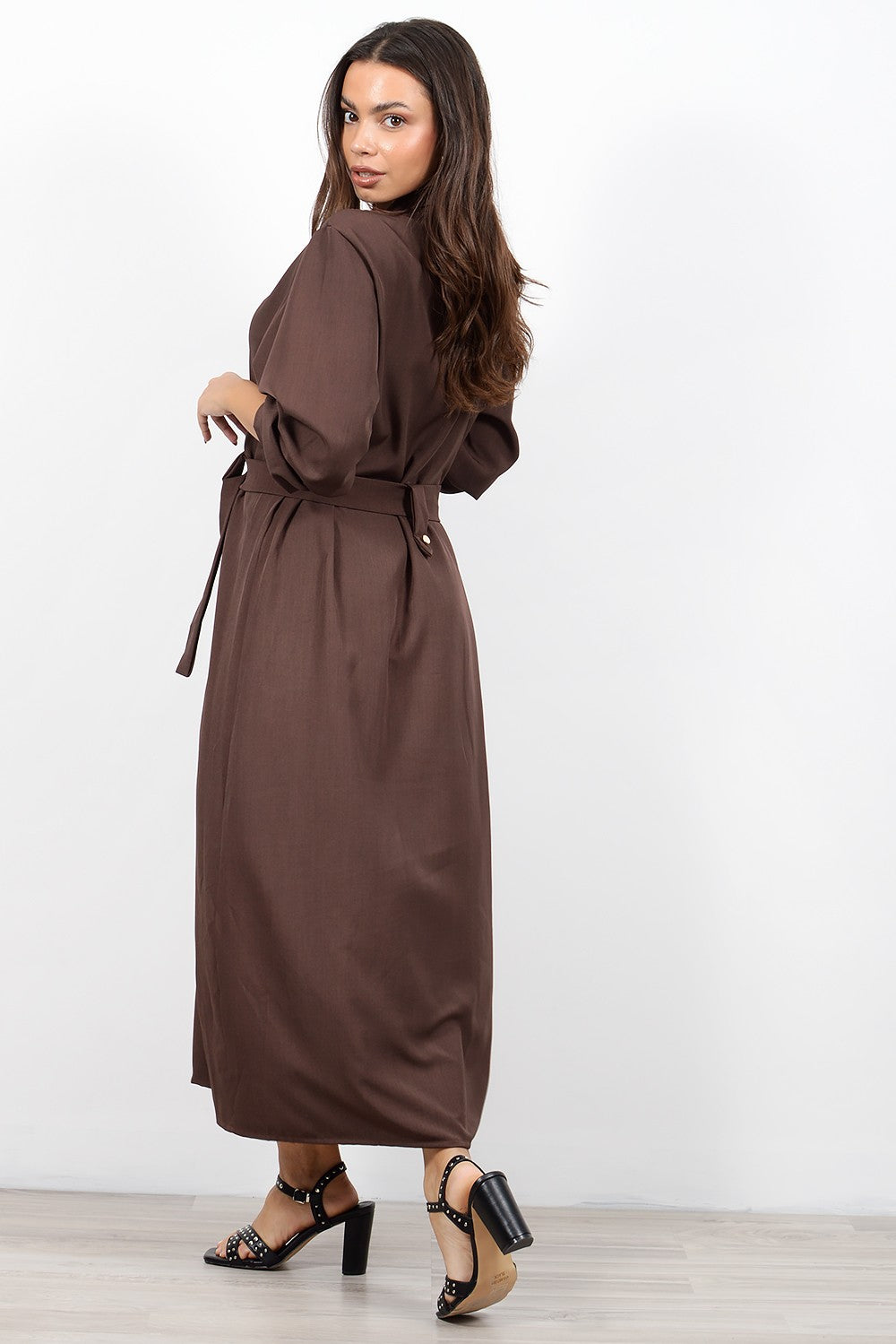 Φόρεμα Σεμιζιέ Καφέ