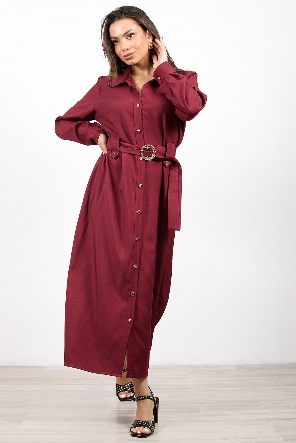 Φόρεμα Σεμιζιέ Μπορντό