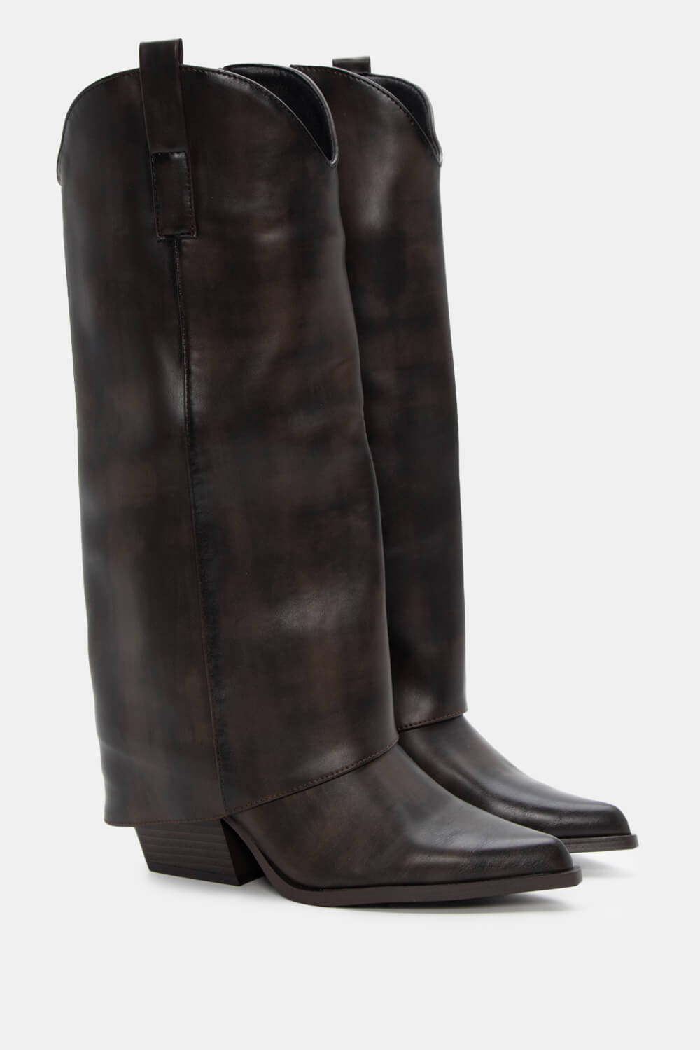 Μπότες Cowboy με Εφέ Αναδιπλούμενης Φάσας