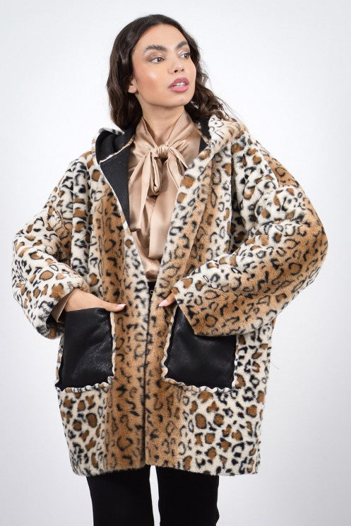 Μουτόν Μακρύ Καφέ διπλής όψης