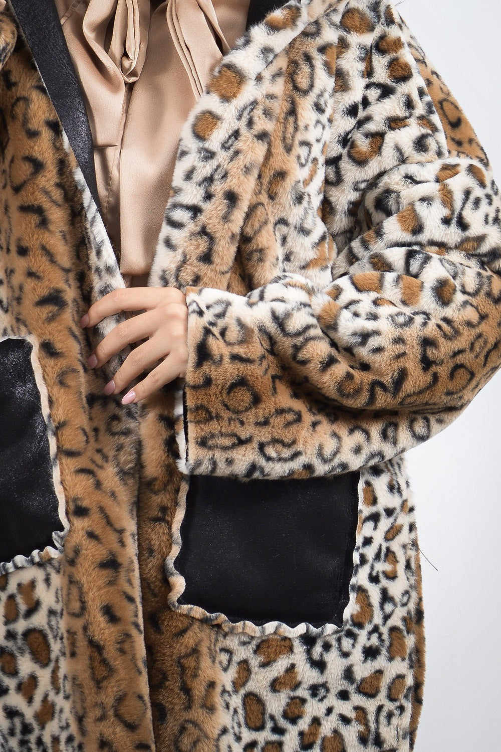 Μουτόν Μακρύ Καφέ διπλής όψης