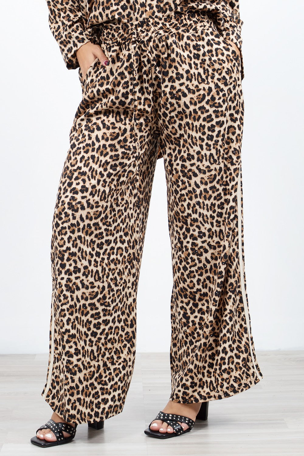 Παντελόνα Animal Print με Στρας