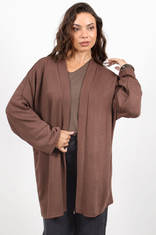 Πλεκτή Ζακέτα Καφέ