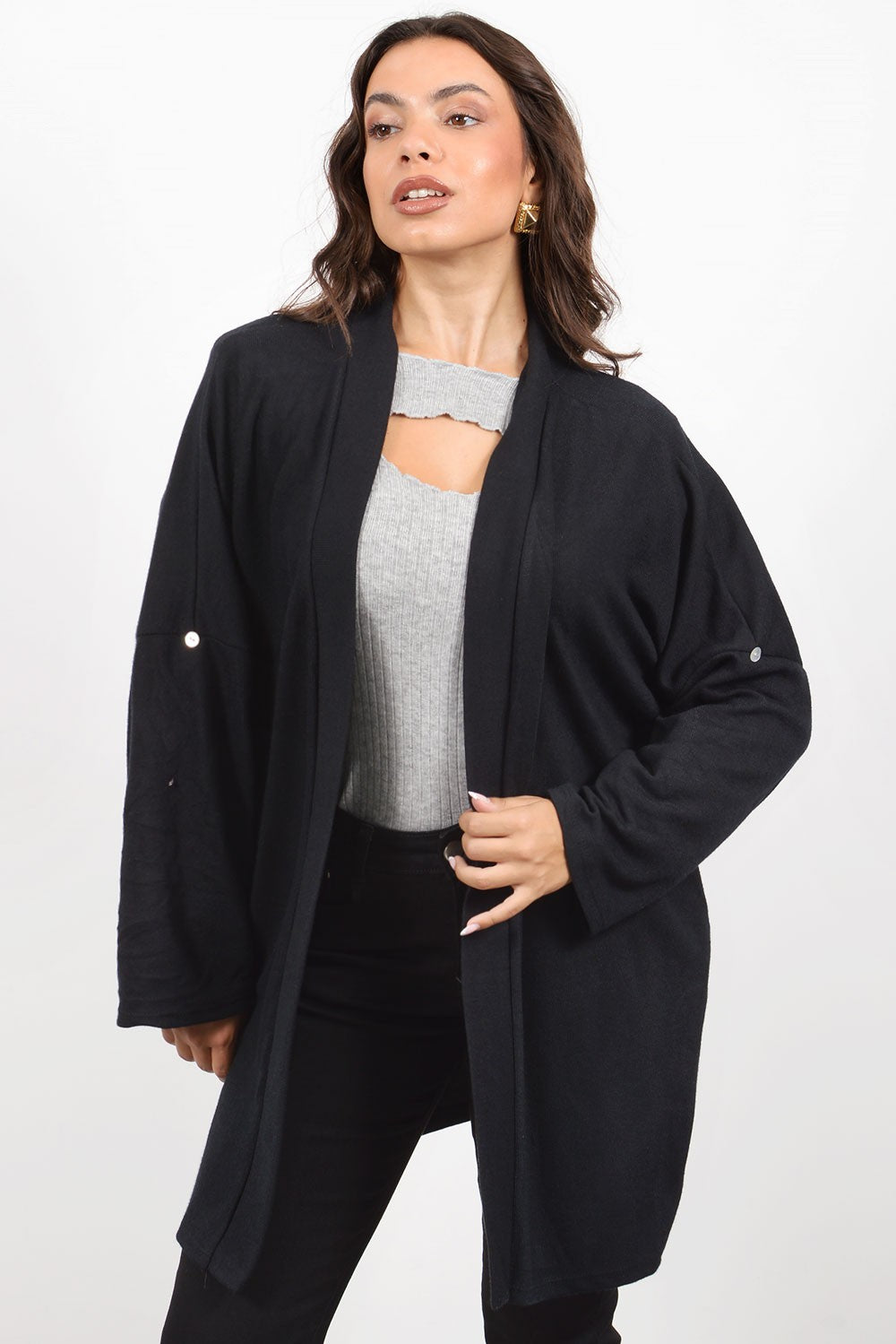 Πλεκτή Ζακέτα Μαύρη